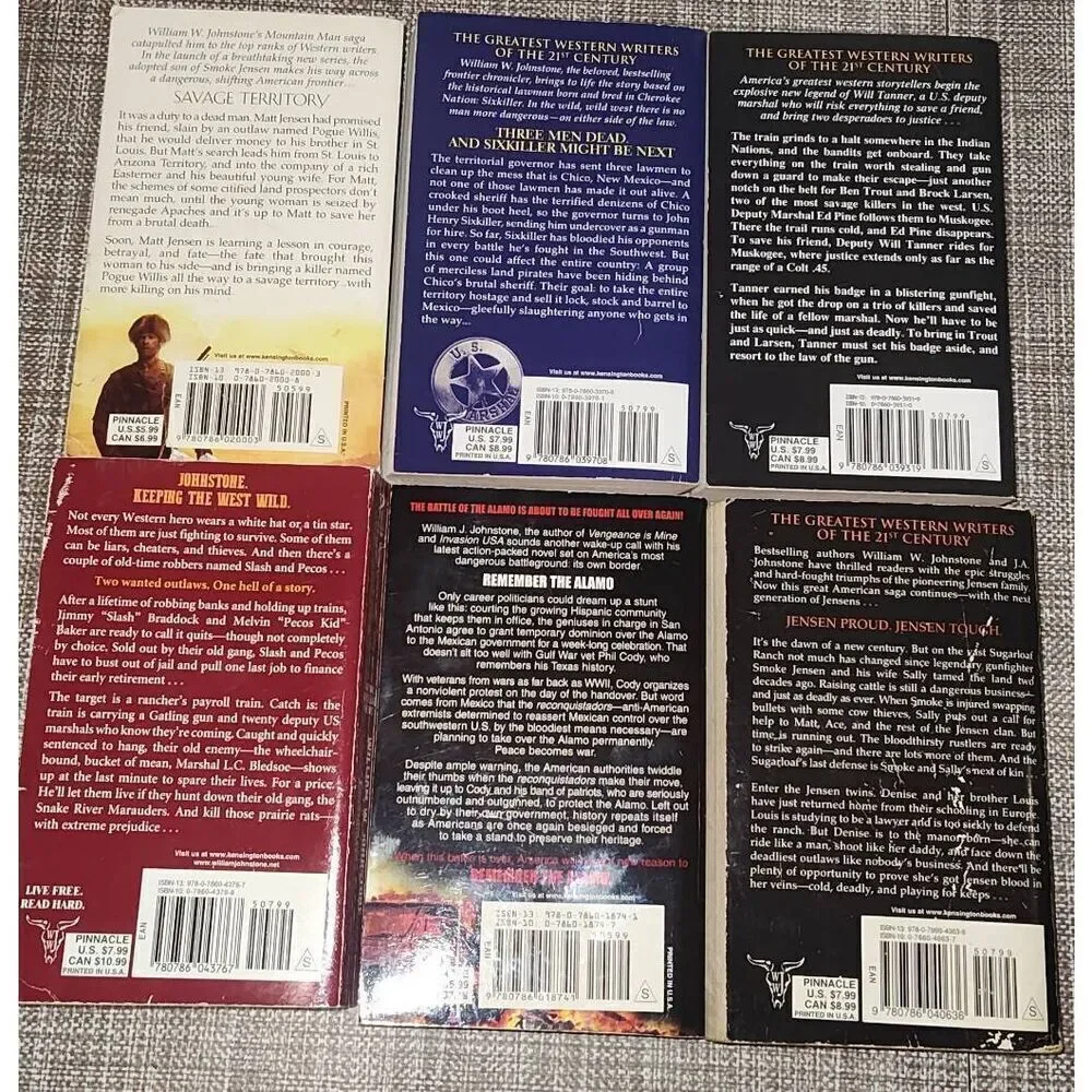 William W. Johnstone lot of 6 Western Cowboy paperbacks